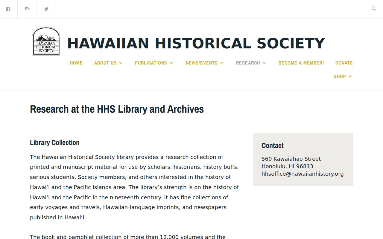 Hawaiian Historical Society research holdings for Kailua directory and family history